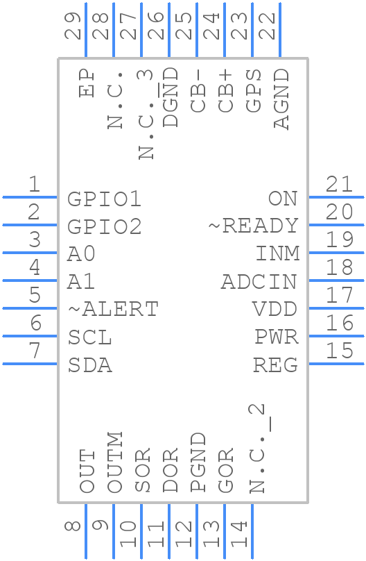 MAX5968ATI+ - Analog Devices - PCB symbol