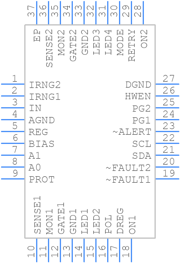 MAX5970ETX+ - Analog Devices - PCB symbol