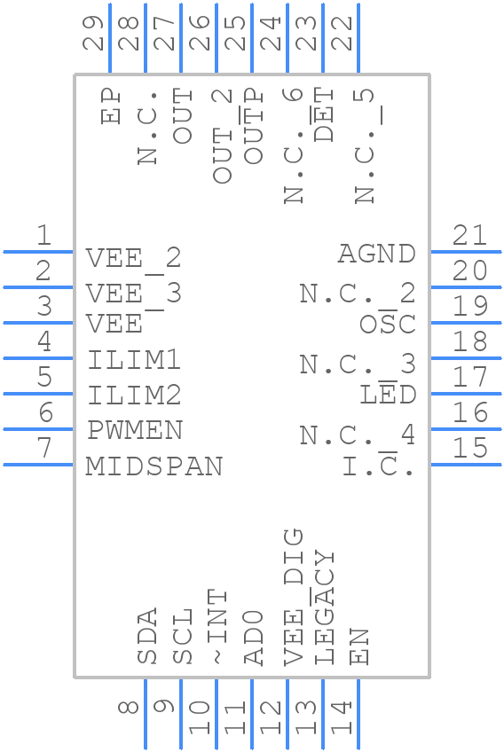 MAX5971BETI+ - Analog Devices - PCB symbol