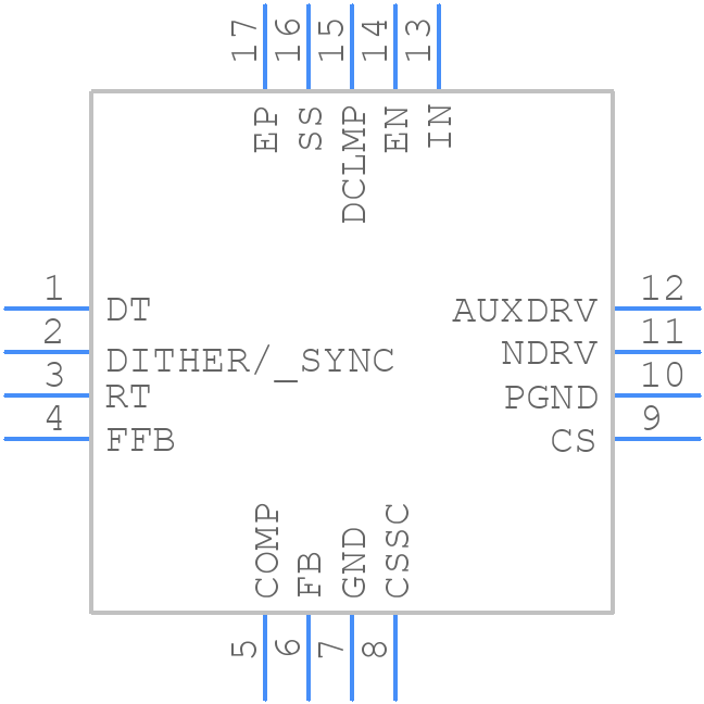 MAX5974BETE+ - Analog Devices - PCB symbol