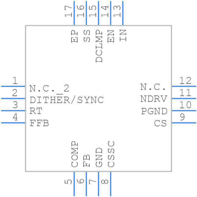 MAX5975AETE+T - Analog Devices - PCB symbol