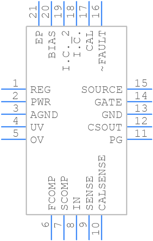 MAX5977AETP+ - Analog Devices - PCB symbol