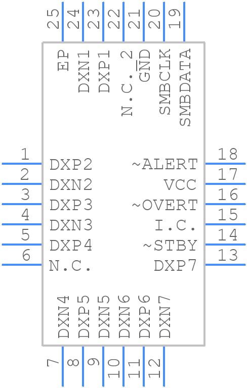 MAX6581ATG9A+T - Analog Devices - PCB symbol