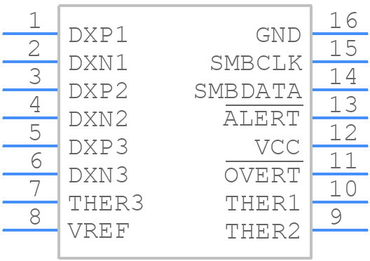 MAX6698UE34+T - Analog Devices - PCB symbol