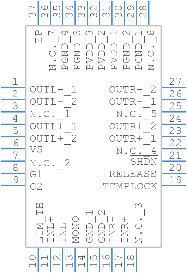 MAX98400AETX+T - Analog Devices - PCB symbol