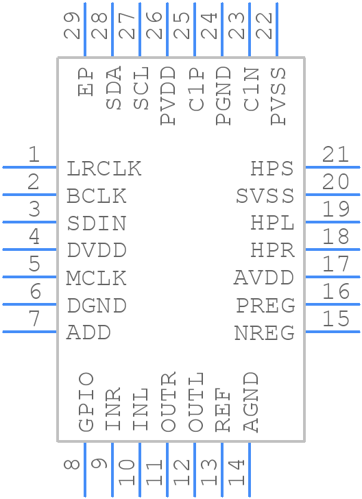 MAX9850ETI+G47 - Analog Devices - PCB symbol