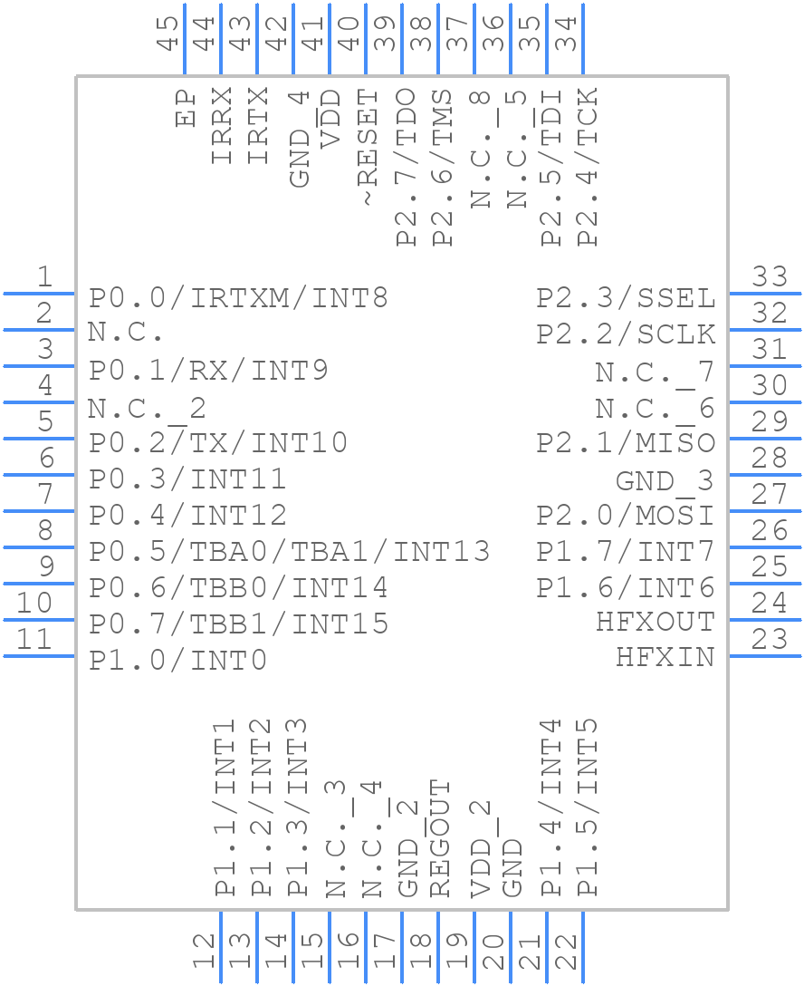 MAXQ613J-0000+ - Analog Devices - PCB symbol