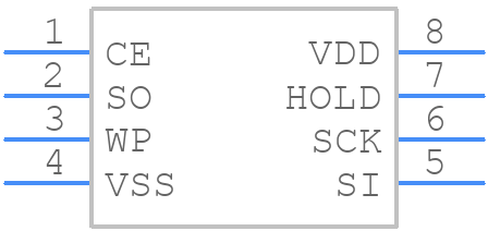 SST25VF010A-33-4I-SAE - SILICON STORAGE TECHNOLOGY - PCB symbol