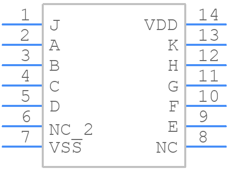 HCF4072BEY - STMicroelectronics - PCB symbol