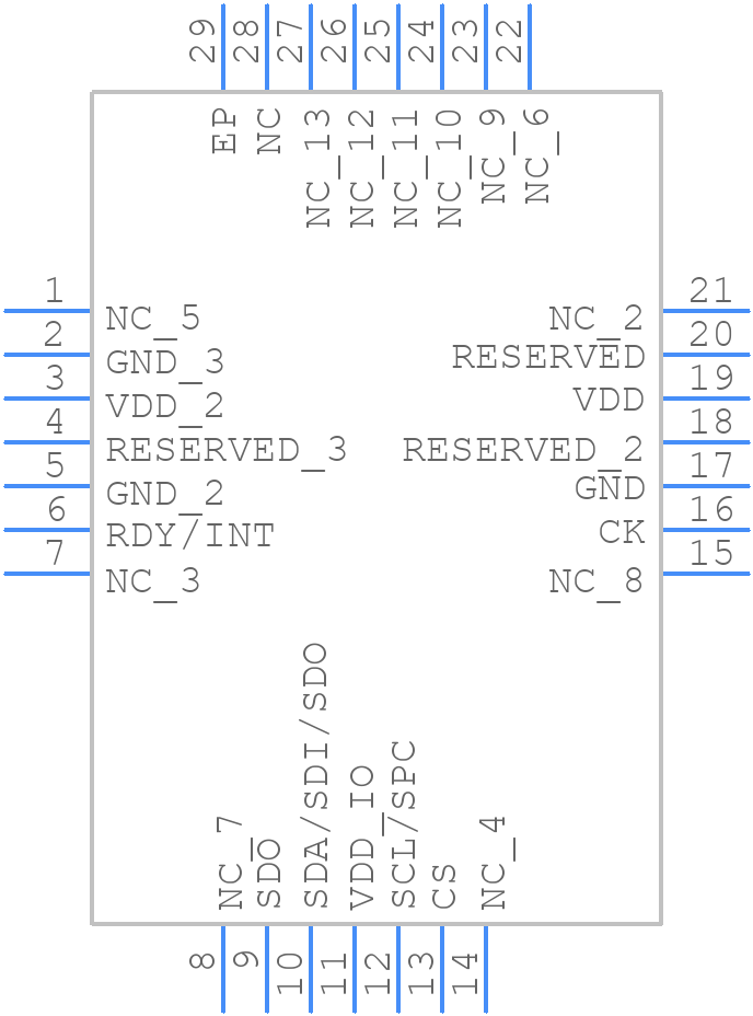 LIS3LV02DQ - STMicroelectronics - PCB symbol