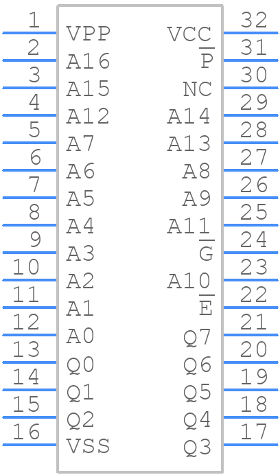 M27C1001-45F1 - STMicroelectronics - PCB symbol
