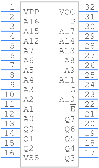 M27C2001-10F1 - STMicroelectronics - PCB symbol