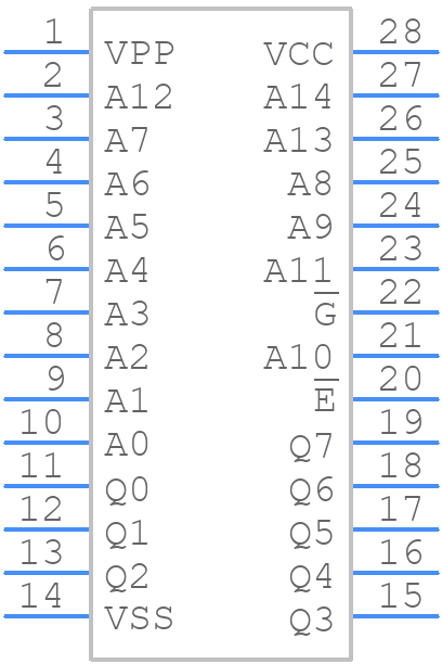 M27C256B-70XF1 - STMicroelectronics - PCB symbol