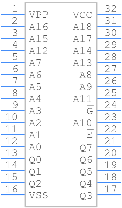 M27C4001-12F1 - STMicroelectronics - PCB symbol