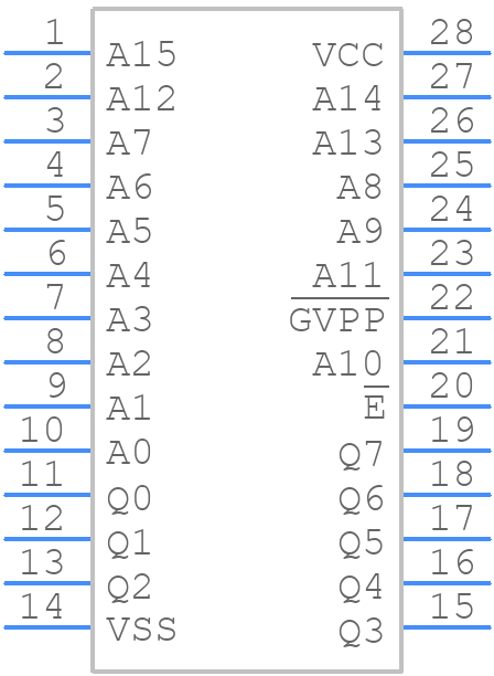 M27C512-15F1 - STMicroelectronics - PCB symbol