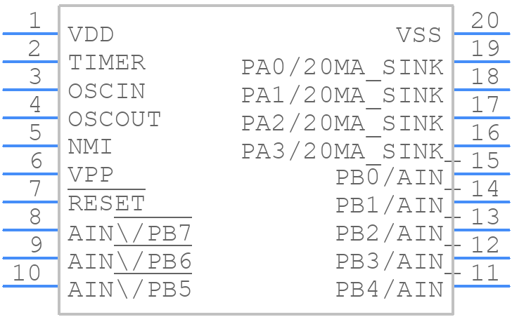 ST62T10CB6 - STMicroelectronics - PCB symbol