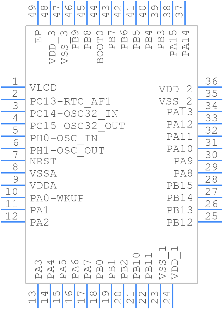 STM32L152CBU6 - STMicroelectronics - PCB symbol