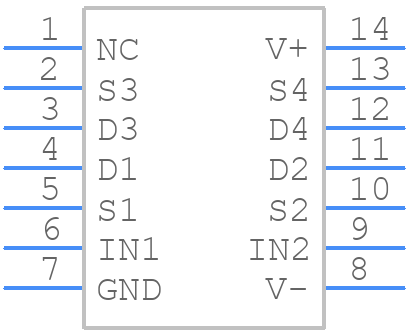 DG303BDY - Vishay - PCB symbol