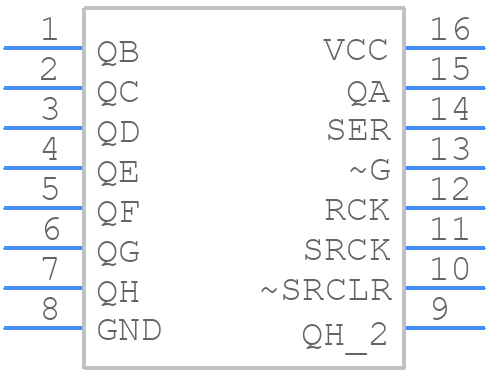 SN74LS596N - Texas Instruments - PCB symbol