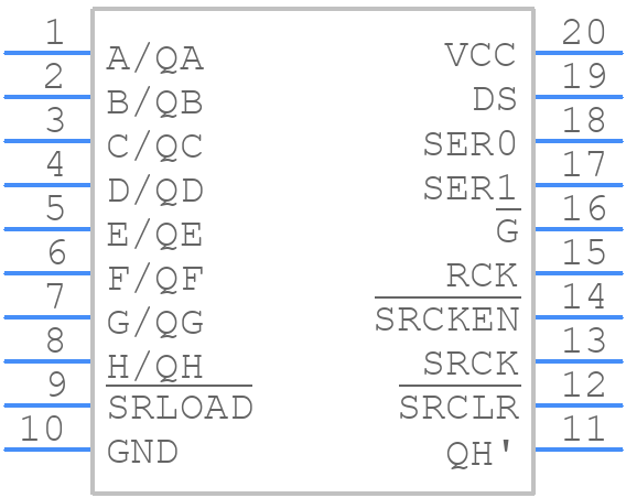SN74LS598N - Texas Instruments - PCB symbol