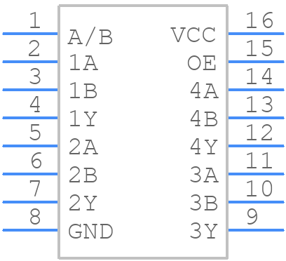 SN74AS257D - Texas Instruments - PCB symbol