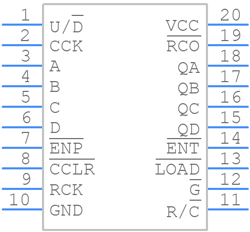 SN74LS697N - Texas Instruments - PCB symbol