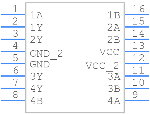 74ACT11000D - Texas Instruments - PCB symbol