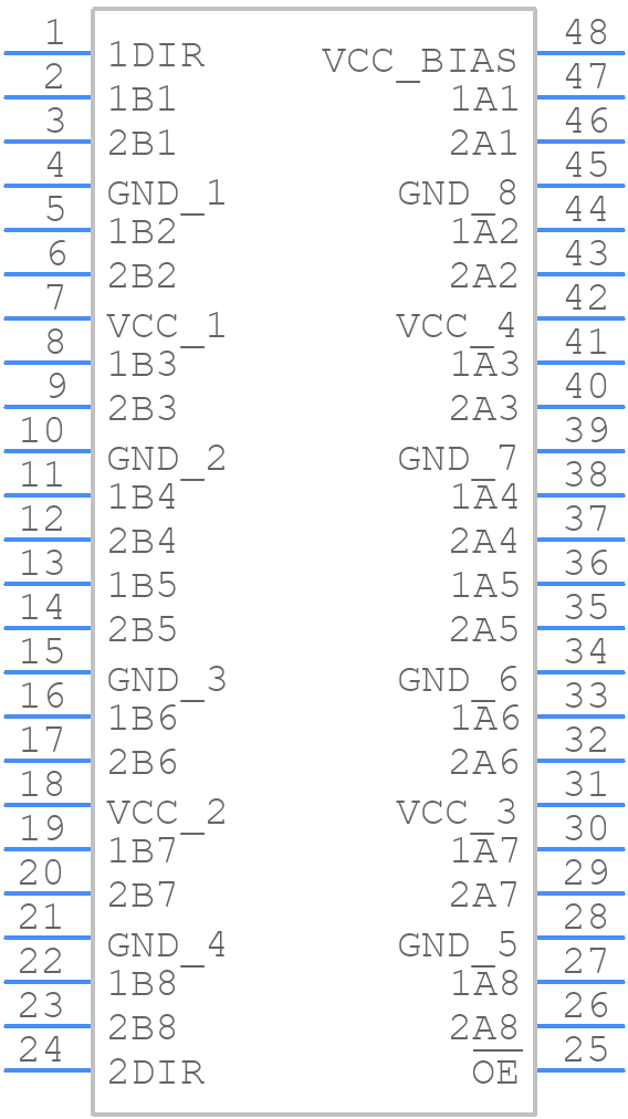 SN74ABTE16245DL - Texas Instruments - PCB symbol