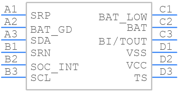 BQ27505YZGR-J2 - Texas Instruments - PCB symbol