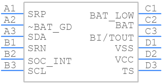 BQ27505YZGR-J4 - Texas Instruments - PCB symbol
