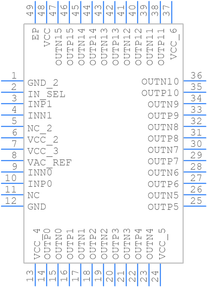 CDCLVP1216RGZR - Texas Instruments - PCB symbol