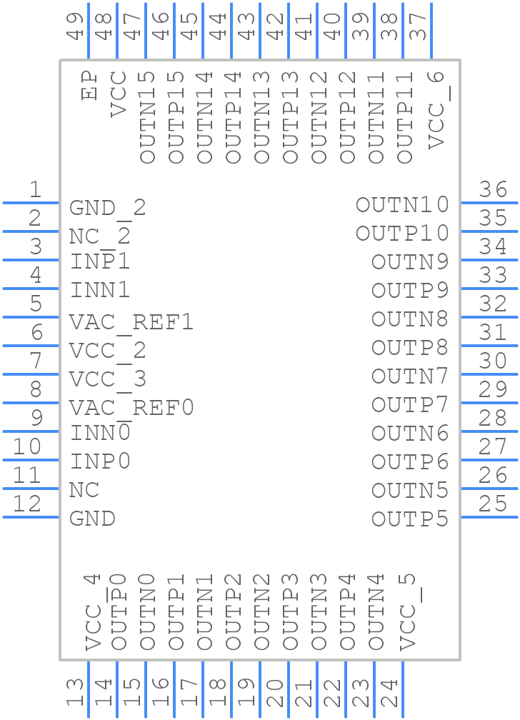 CDCLVP2108RGZT - Texas Instruments - PCB symbol