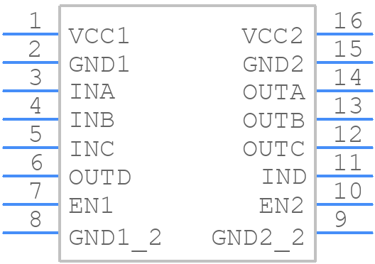 ISO7241AMDWREPG4 - Texas Instruments - PCB symbol