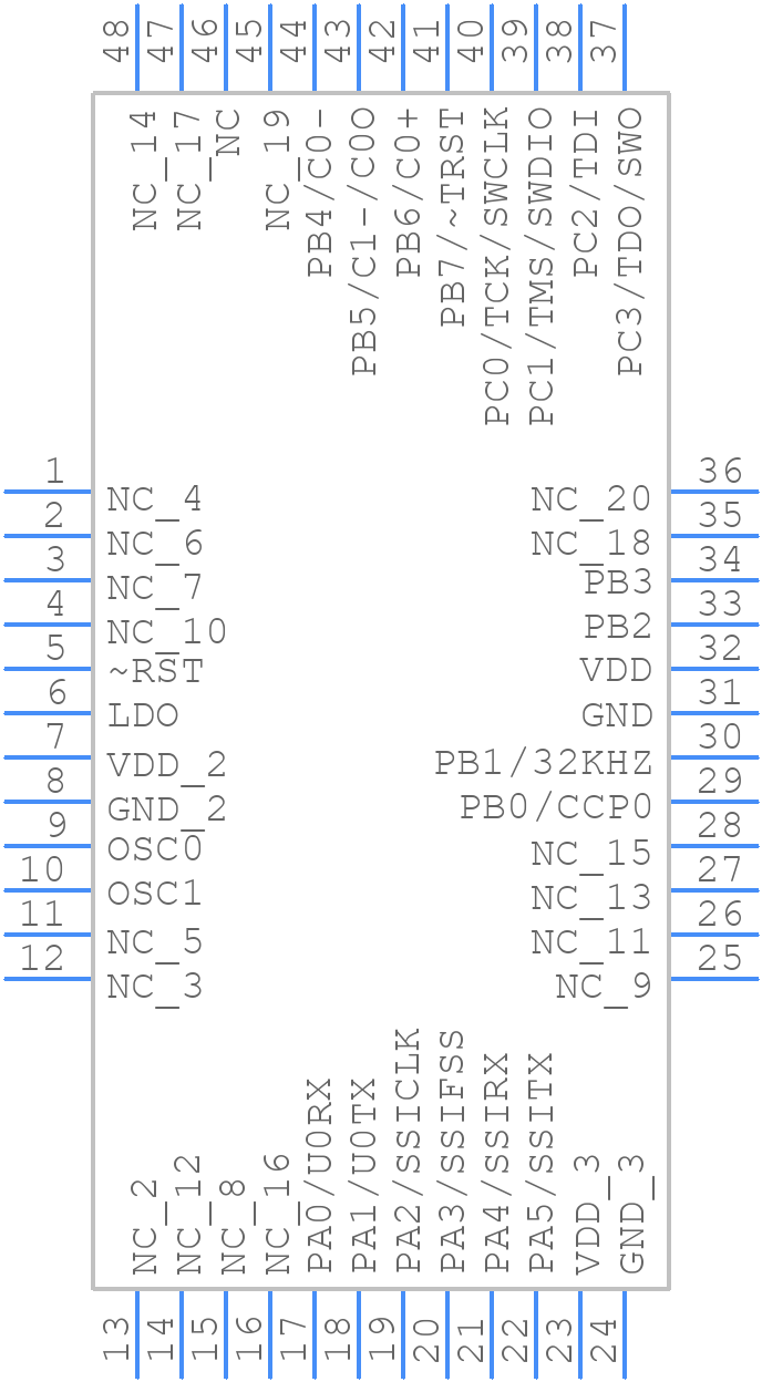 LM3S101-EQN20-C2 - Texas Instruments - PCB symbol