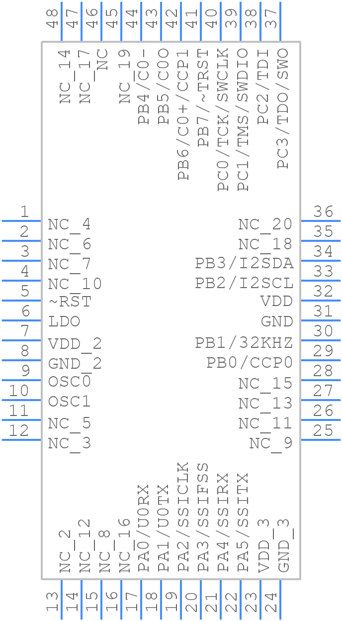 LM3S102-IQN20-C2 - Texas Instruments - PCB symbol