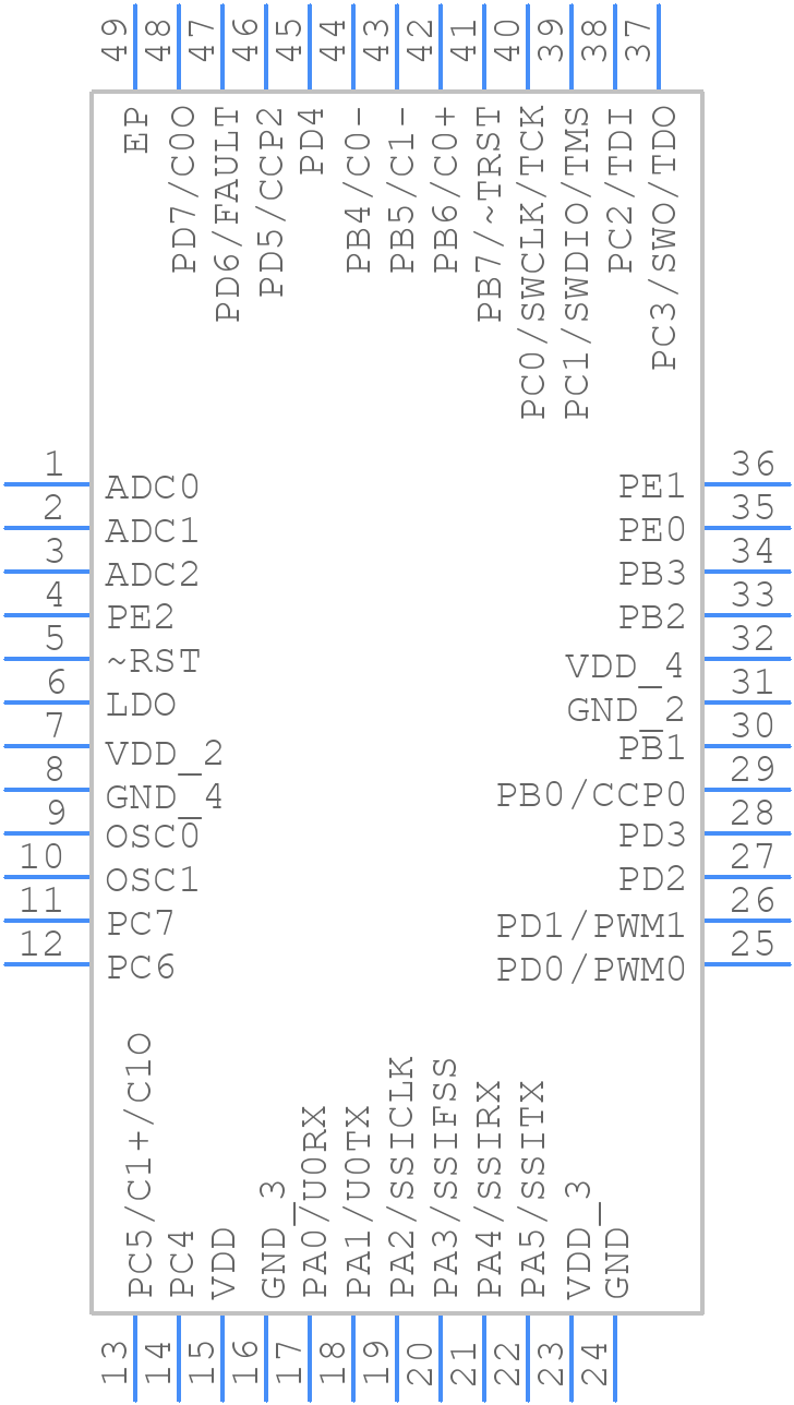 LM3S301-EGZ20-C2 - Texas Instruments - PCB symbol