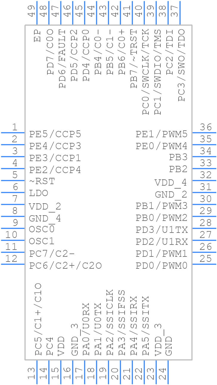 LM3S310-EGZ25-C2 - Texas Instruments - PCB symbol