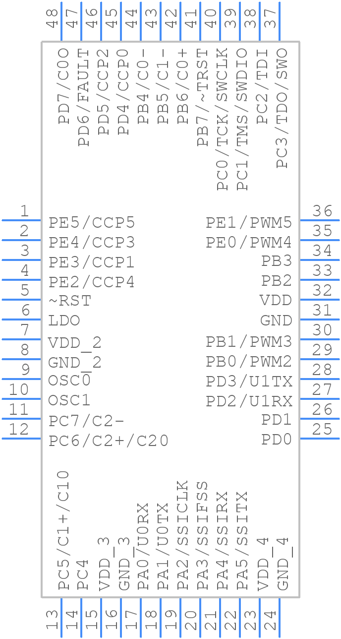 LM3S310-IQN25-C2 - Texas Instruments - PCB symbol