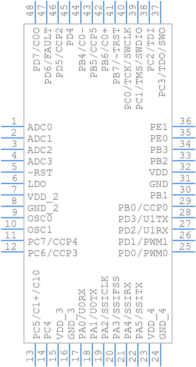 LM3S315-IQN25-C2T - Texas Instruments - PCB symbol