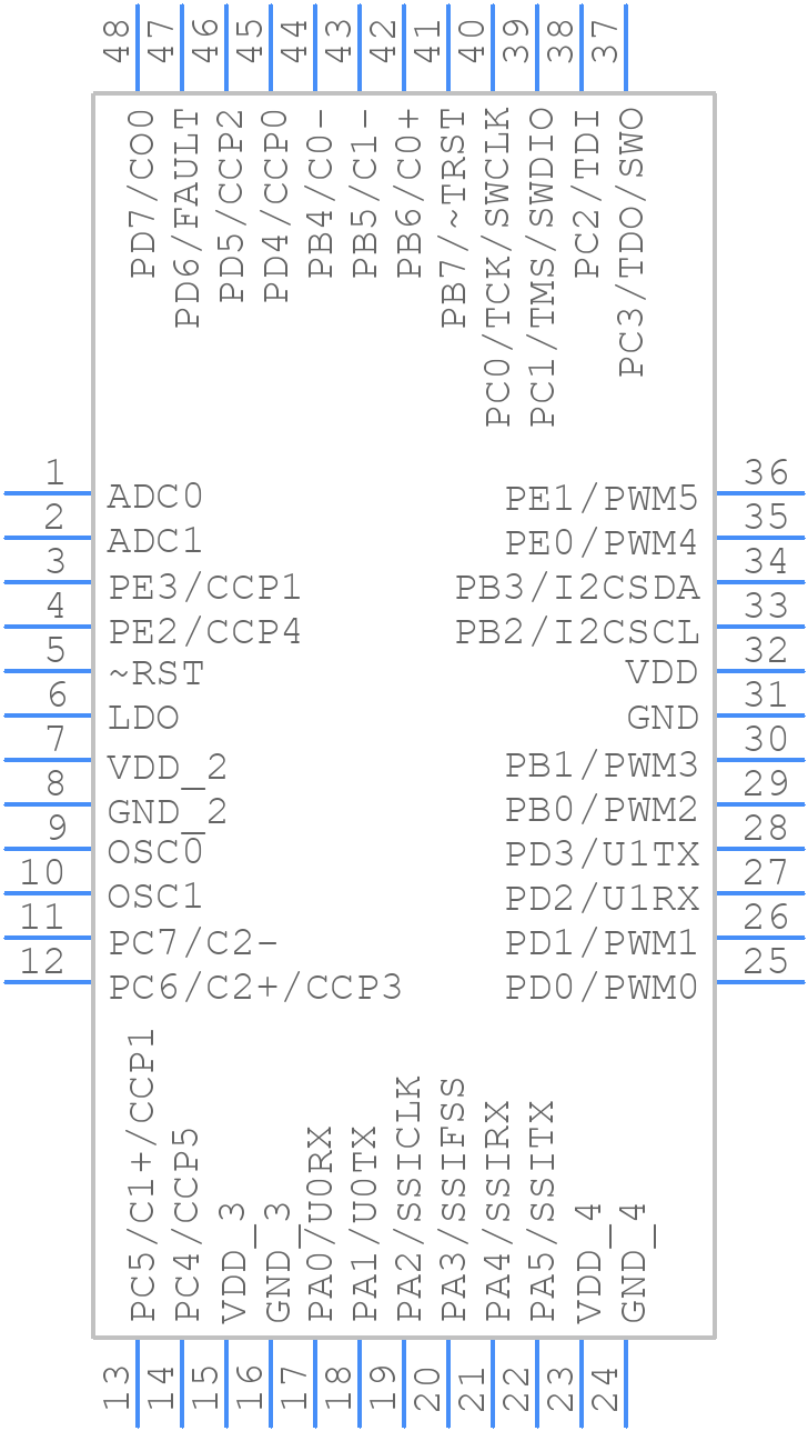 LM3S615-EQN50-C2T - Texas Instruments - PCB symbol