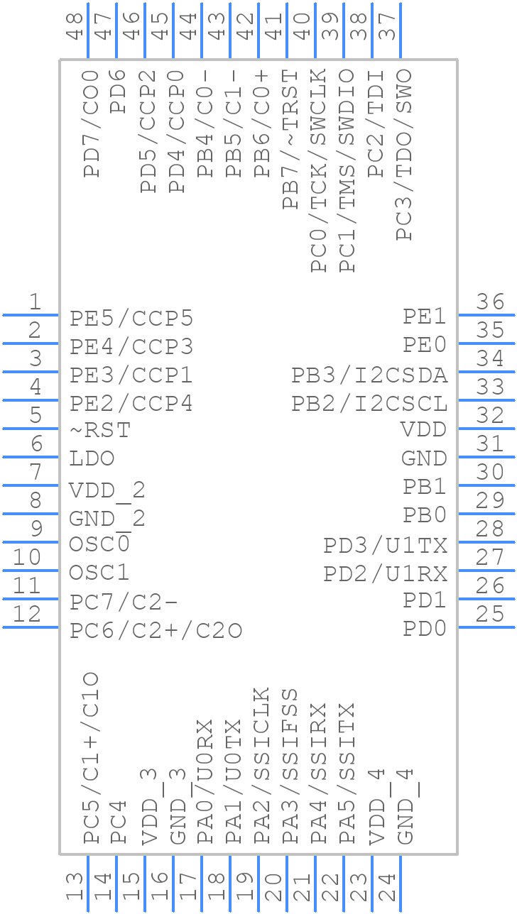 LM3S800-EQN50-C2T - Texas Instruments - PCB symbol