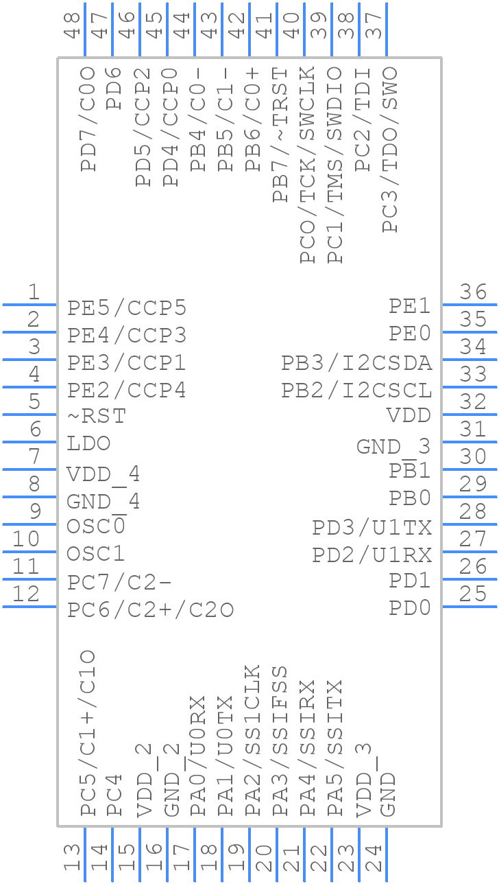 LM3S800-IQN50-C2 - Texas Instruments - PCB symbol
