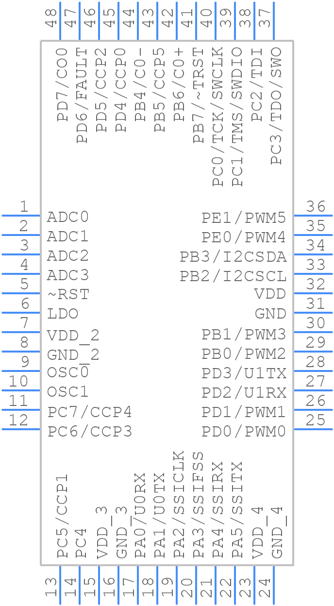 LM3S811-EQN50-C2 - Texas Instruments - PCB symbol
