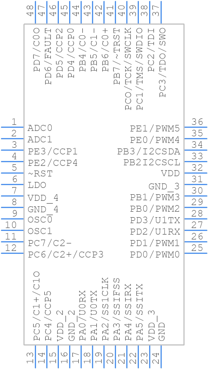LM3S815-IQN50-C2 - Texas Instruments - PCB symbol