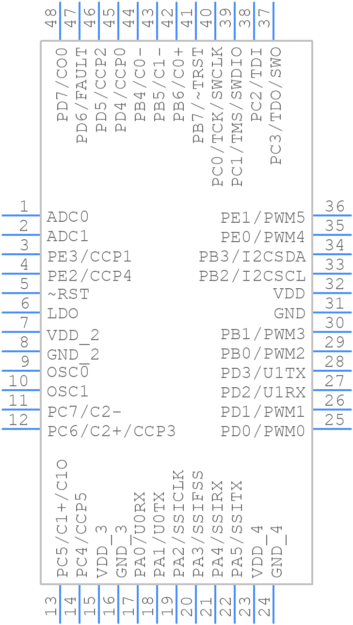 LM3S815-IQN50-C2T - Texas Instruments - PCB symbol