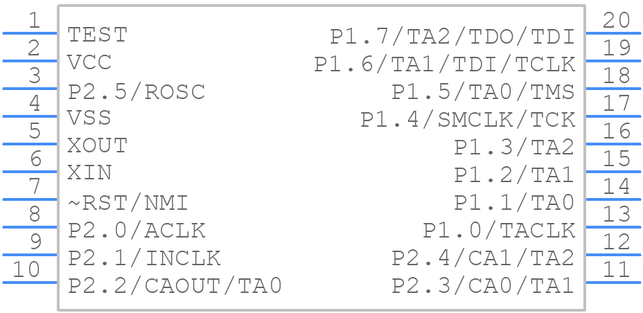 MSP430F1121AIPWR - Texas Instruments - PCB symbol