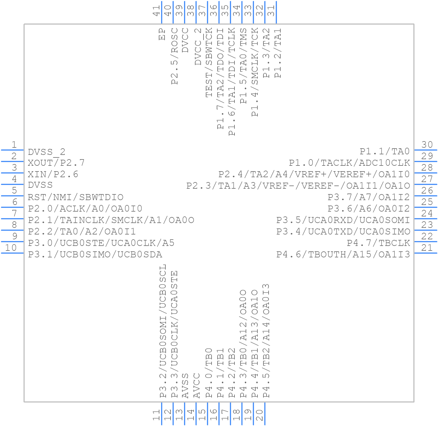 MSP430F2274MRHATEP - Texas Instruments - PCB symbol