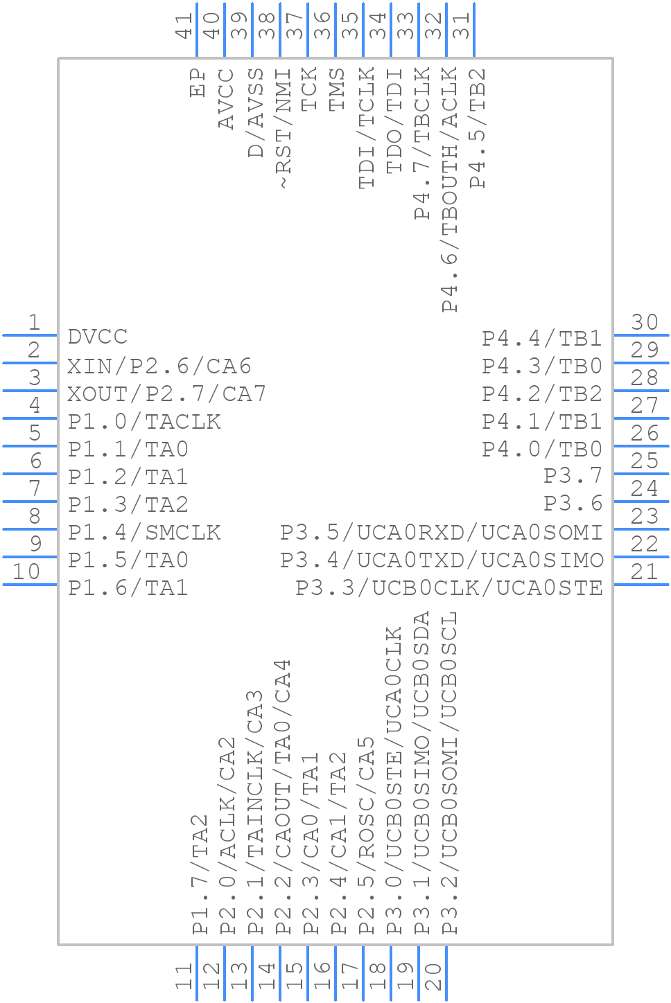 MSP430F2370TRHAT - Texas Instruments - PCB symbol