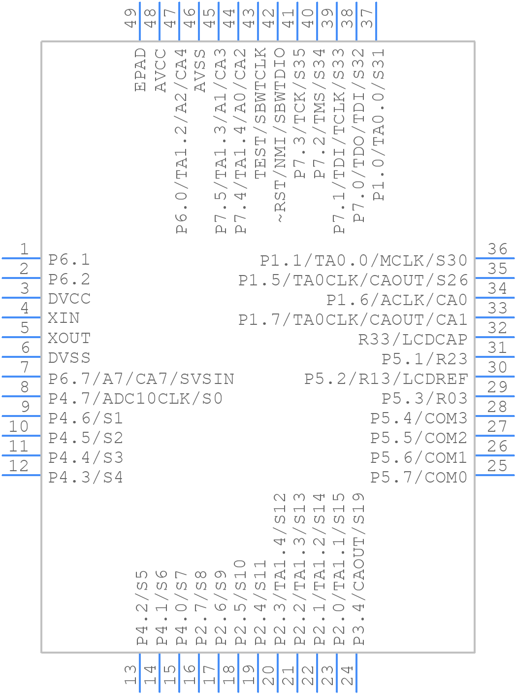 MSP430F4132IRGZT - Texas Instruments - PCB symbol