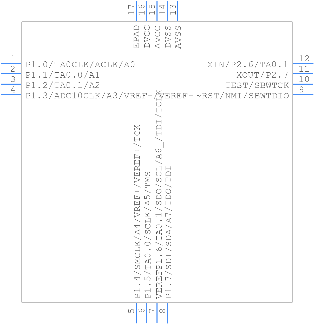 MSP430G2132IRSA16T - Texas Instruments - PCB symbol